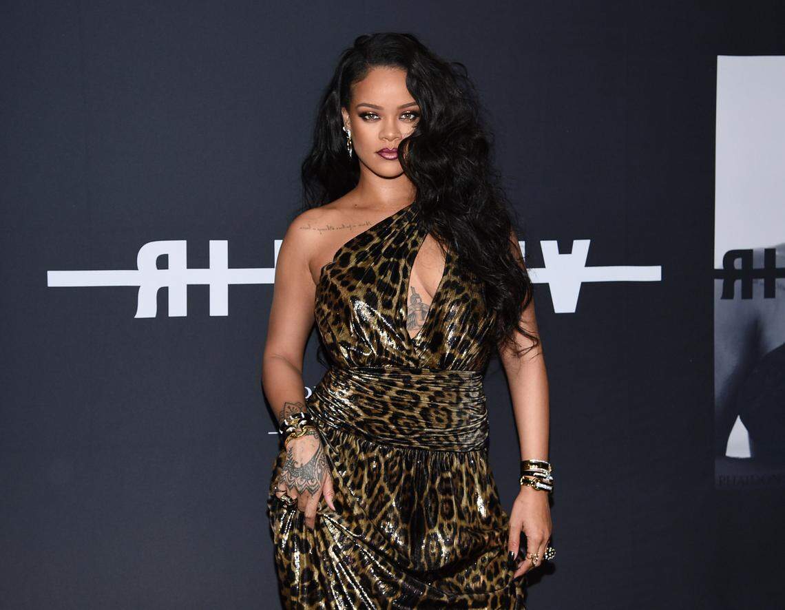 FILE - Singer and fashion designer Rihanna attends the “Rihanna” book launch event in New York on Oct. 11, 2019. (Photo by Evan Agostini/Invision/AP, File)