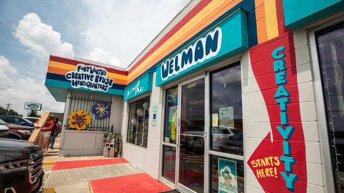 The Welman Project building on Tuesday in Fort Worth. The organization provides recycled and donated office supplies to educators across DFW.