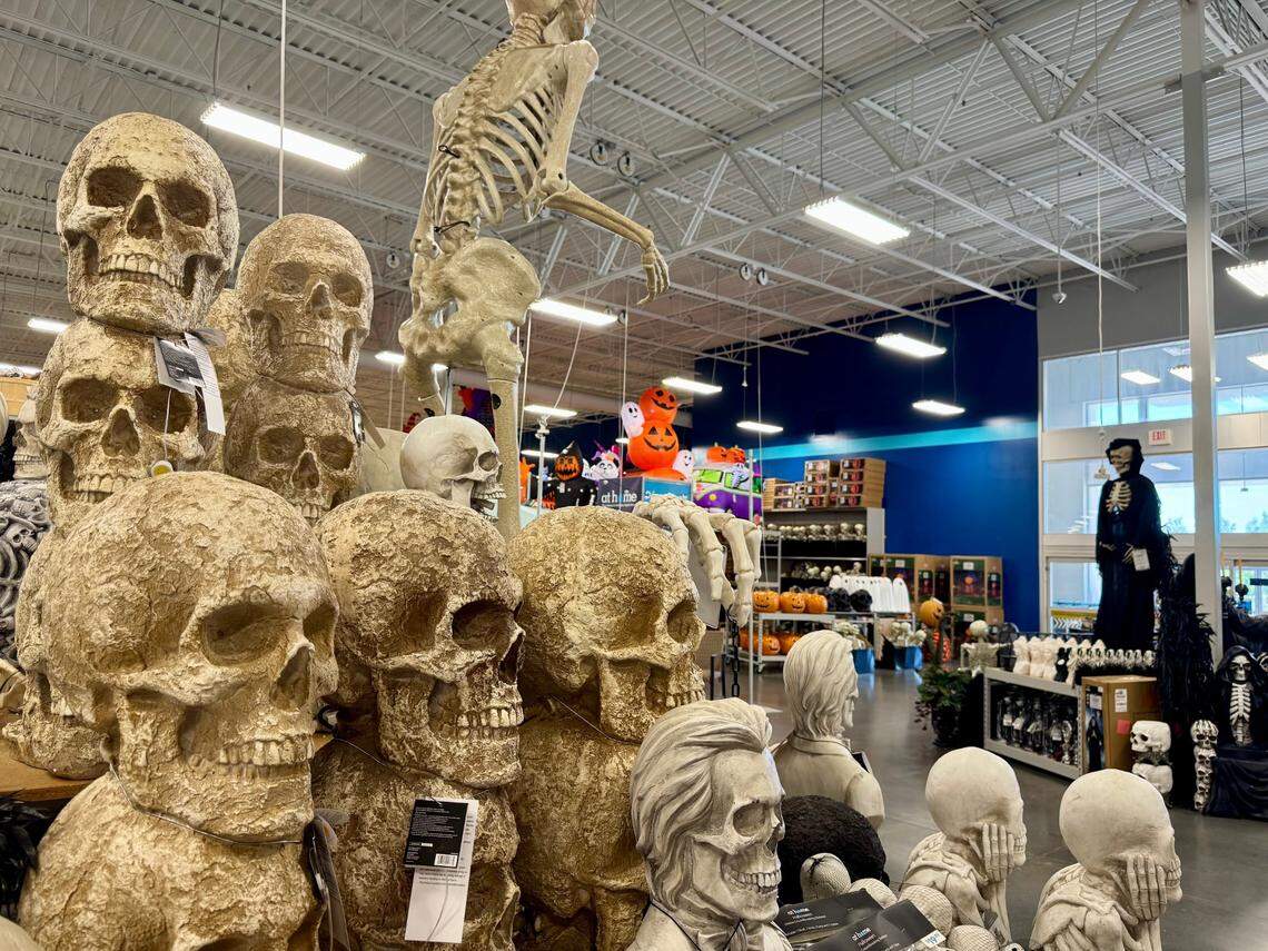 Halloween decorations at the At Home store in far north Fort Worth on Friday, July 11, 2025. The retailer rolled out Halloween merchandise in late June.