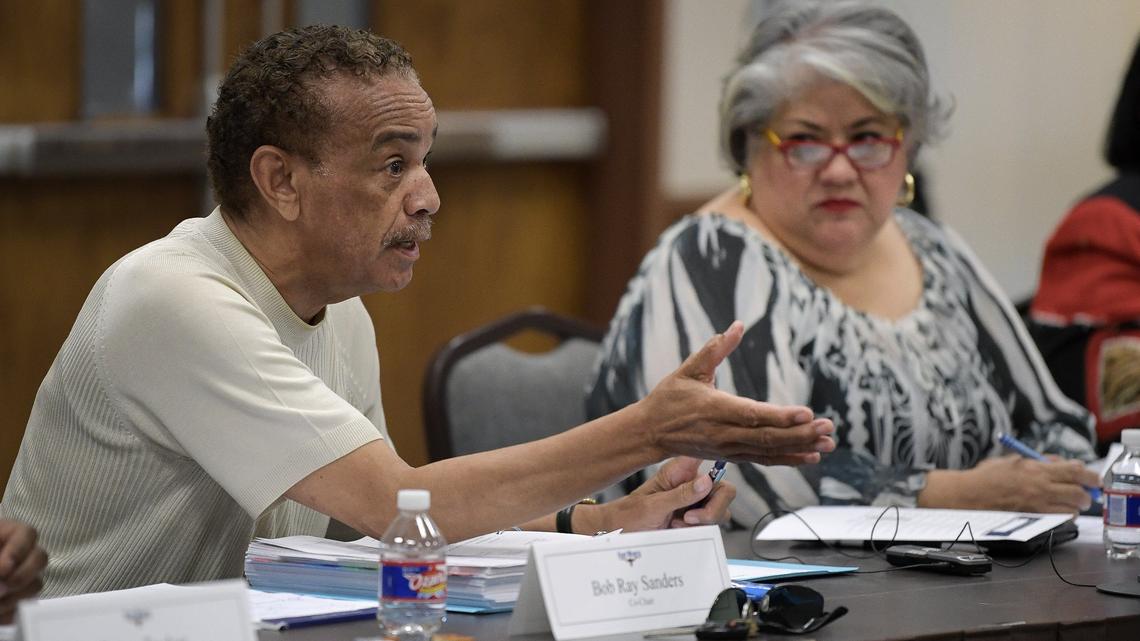 Co-chairs Bob Ray Sanders and Rosa Navejar lead a previous Fort Worth Race and Culture Task Force meeting. The task force on Monday, Aug. 20, presented its first set of recommendations to address racial disparities across the city.