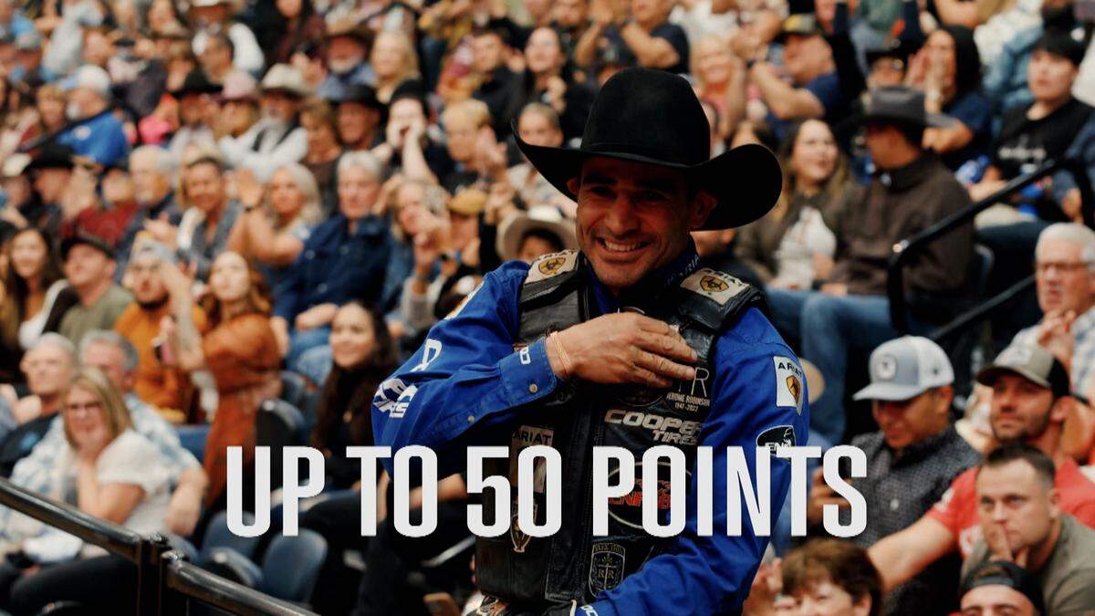 A rider waiting for his score after a successful performance.