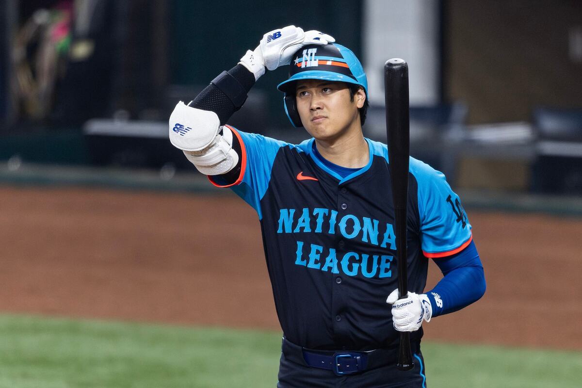 Los Angeles Dodgers designated hitter Shohei Ohtani goes up to bat in the first inning of the MLB All Star Game at Globe Life Field in Arlington on Tuesday July 16, 2024.