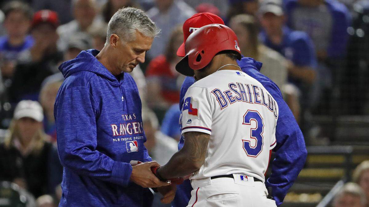 Delino DeShields suffered a broken hamate bone in his left hand March 30. Oddly, as it has started to feel better, the center fielder has fallen into a slump.