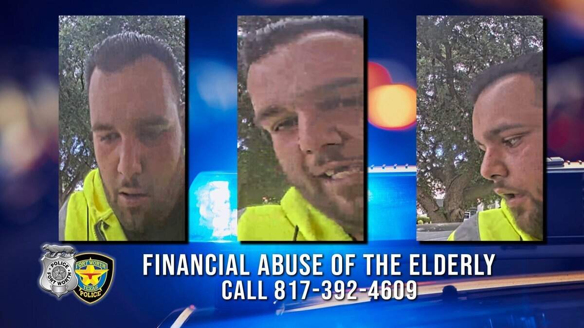 Fort Worth police are looking for this man in a case of financial abuse of an elderly victim.