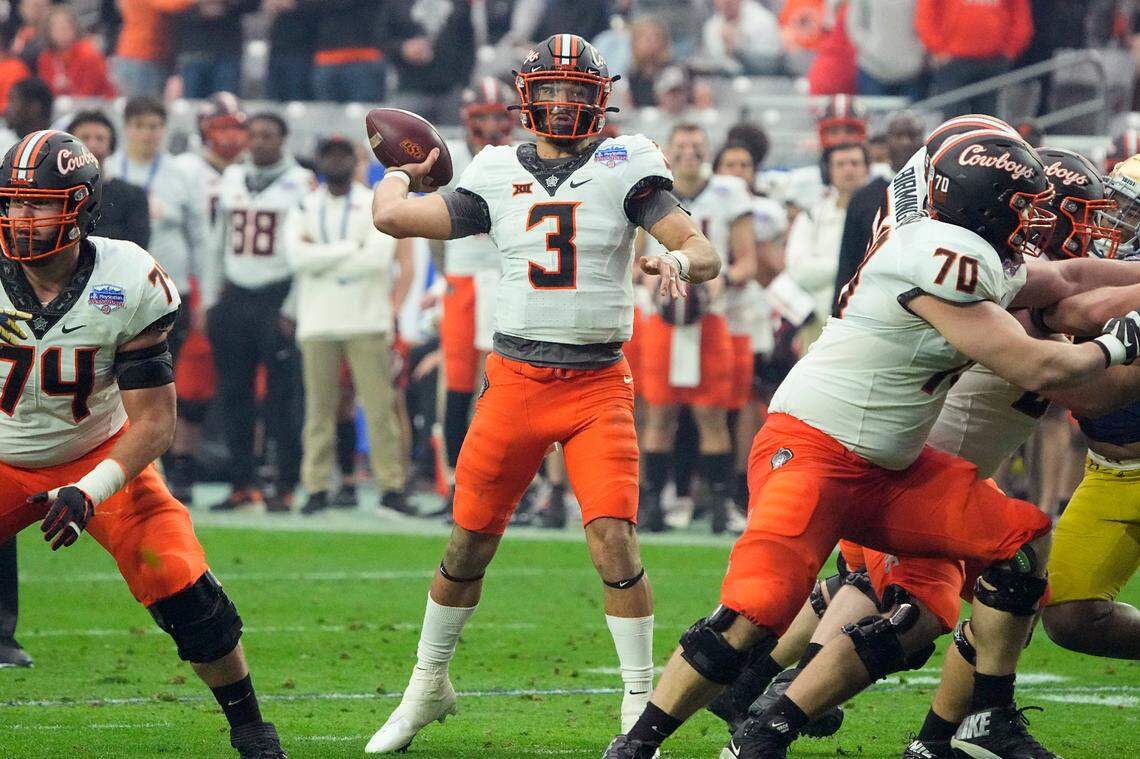 Oklahoma State’s Spencer Sanders is the top of the class in Steven Johnson’s preseason Big 12 quarterback rankings.