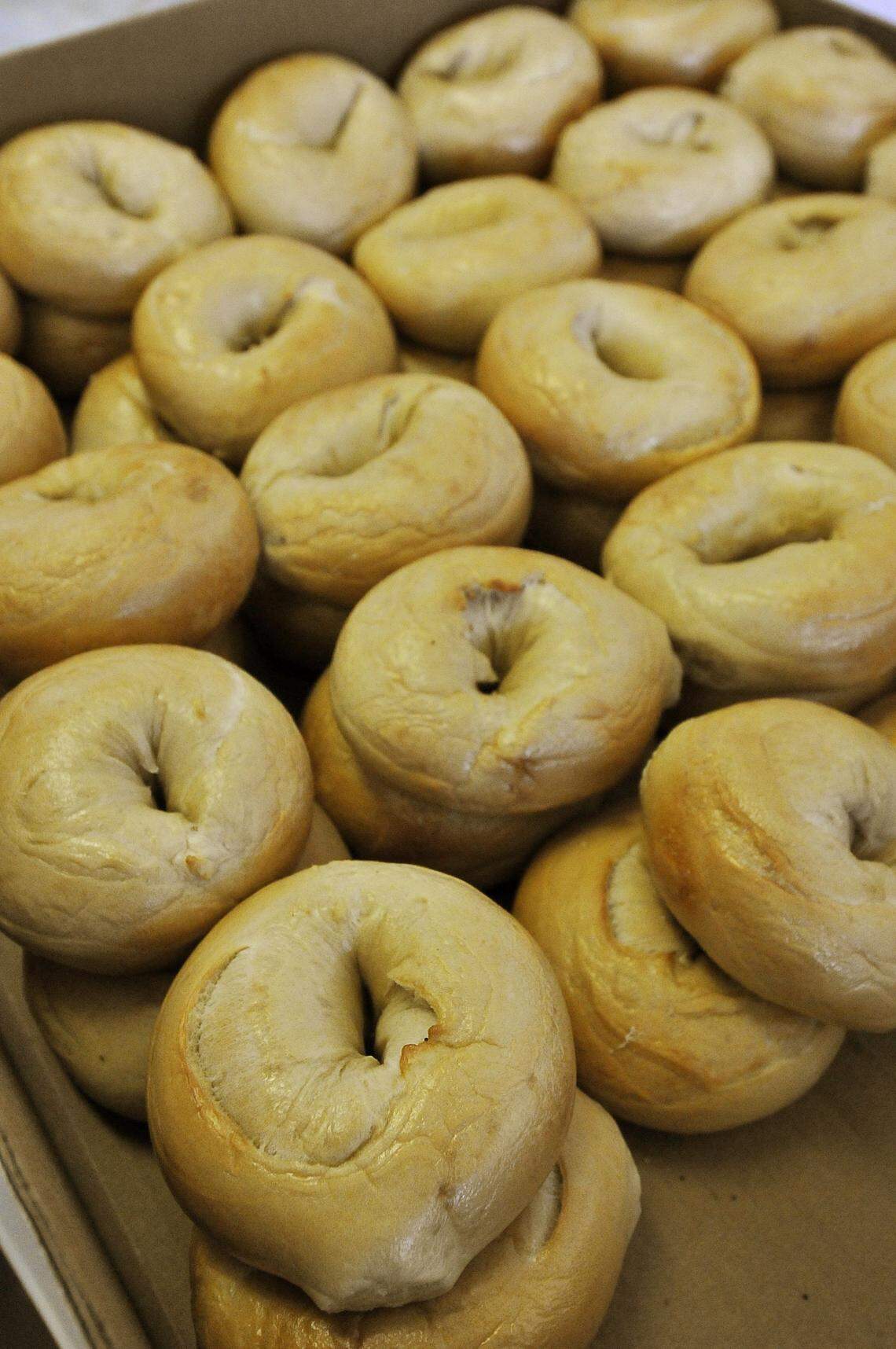 A box full of Boopa’s Bagels headed to a local hotel.