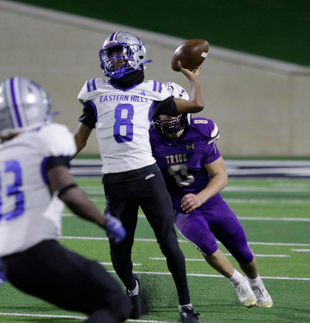 Alvarado’s Eastern Hills during a UIL football playoff game at Crowley ISD Multi Purpose Stadium on Friday November 8, 2024.