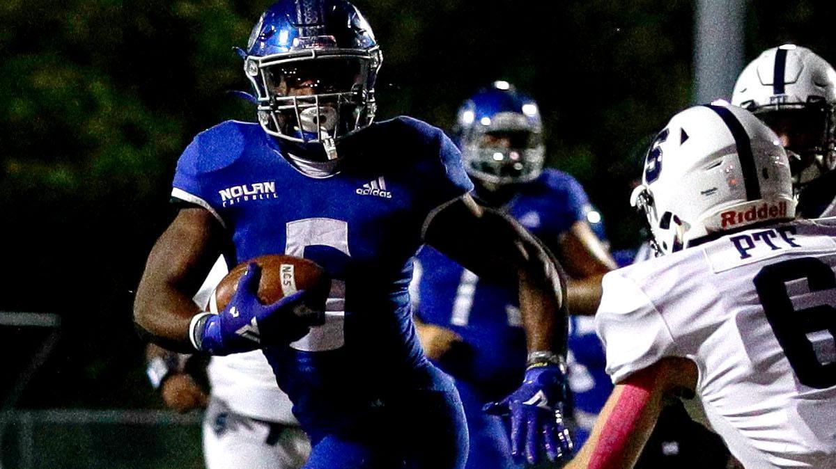 Nolan running back Emeka Megwa (6) rushed for over 3,000 yards and 45 TDs in 3 seasons with Nolan Catholic. (Steve Nurenberg Special to the Star-Telegram)
