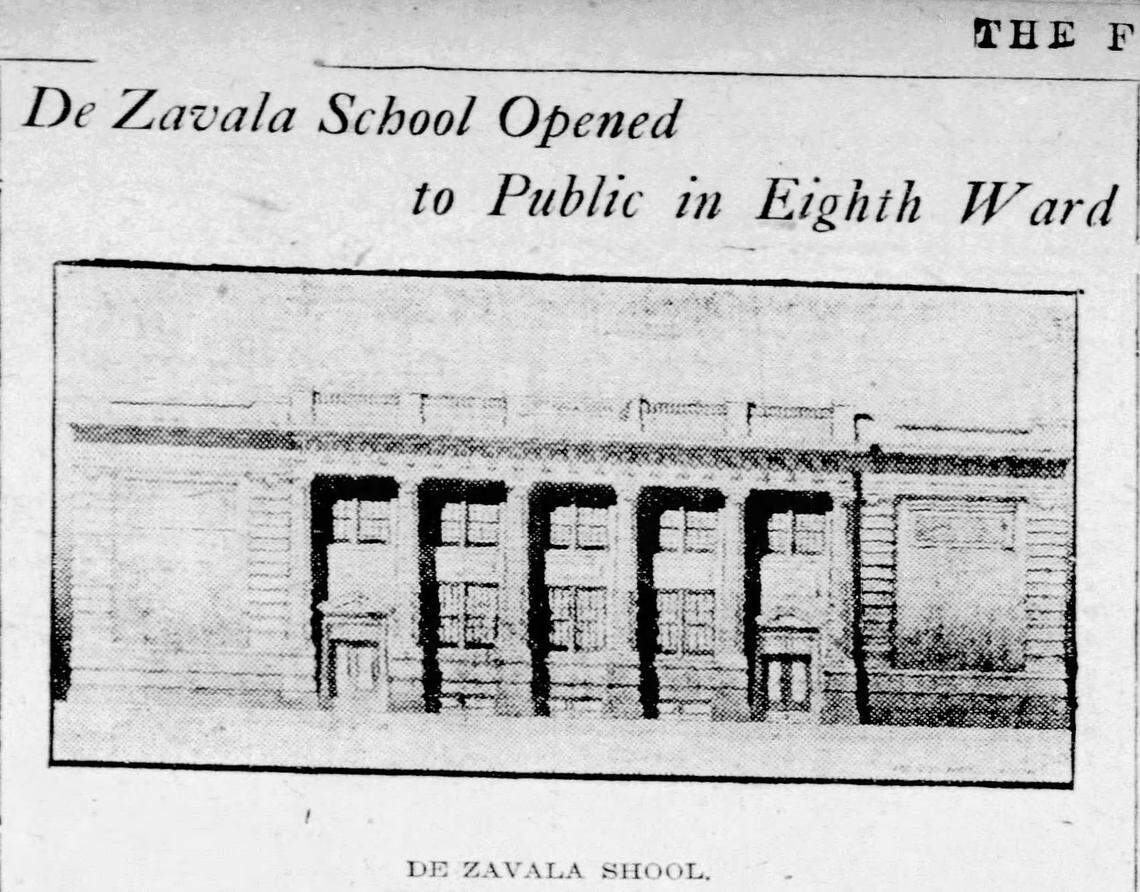 The first De Zavala School opens in this clip from the March 9, 1906, edition of the Fort Worth Star-Telegram.