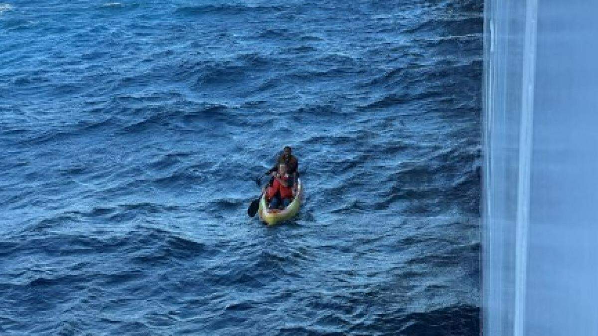 Two men were stranded at sea after their boat sank in the Gulf of Mexico.