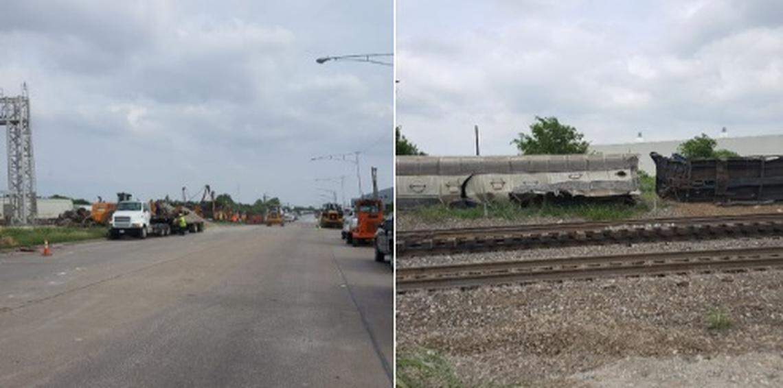 Fort Worth police reported that the derailment had been cleared at 5:00 p.m., but heavy machinery was still at the scene until crews could re-open the corridor later on Wednesday night.