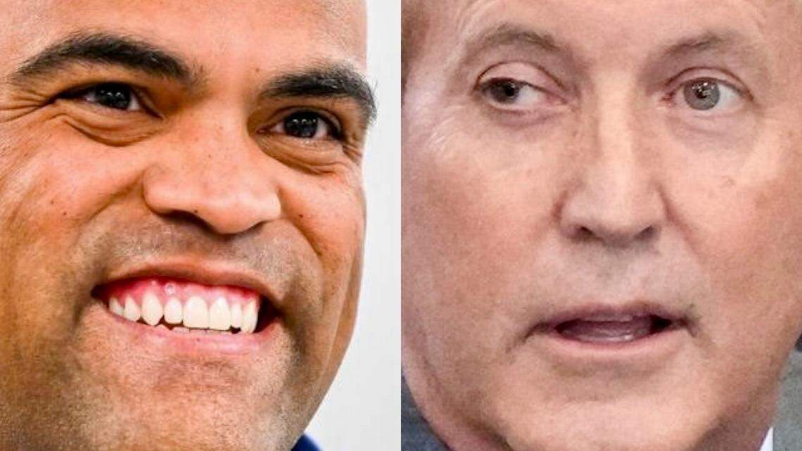 Former U.S. Rep. Colin Allred, left, says he is “seriously considering” a race for U.S. Senate. So is Attorney General Ken Paxton.
