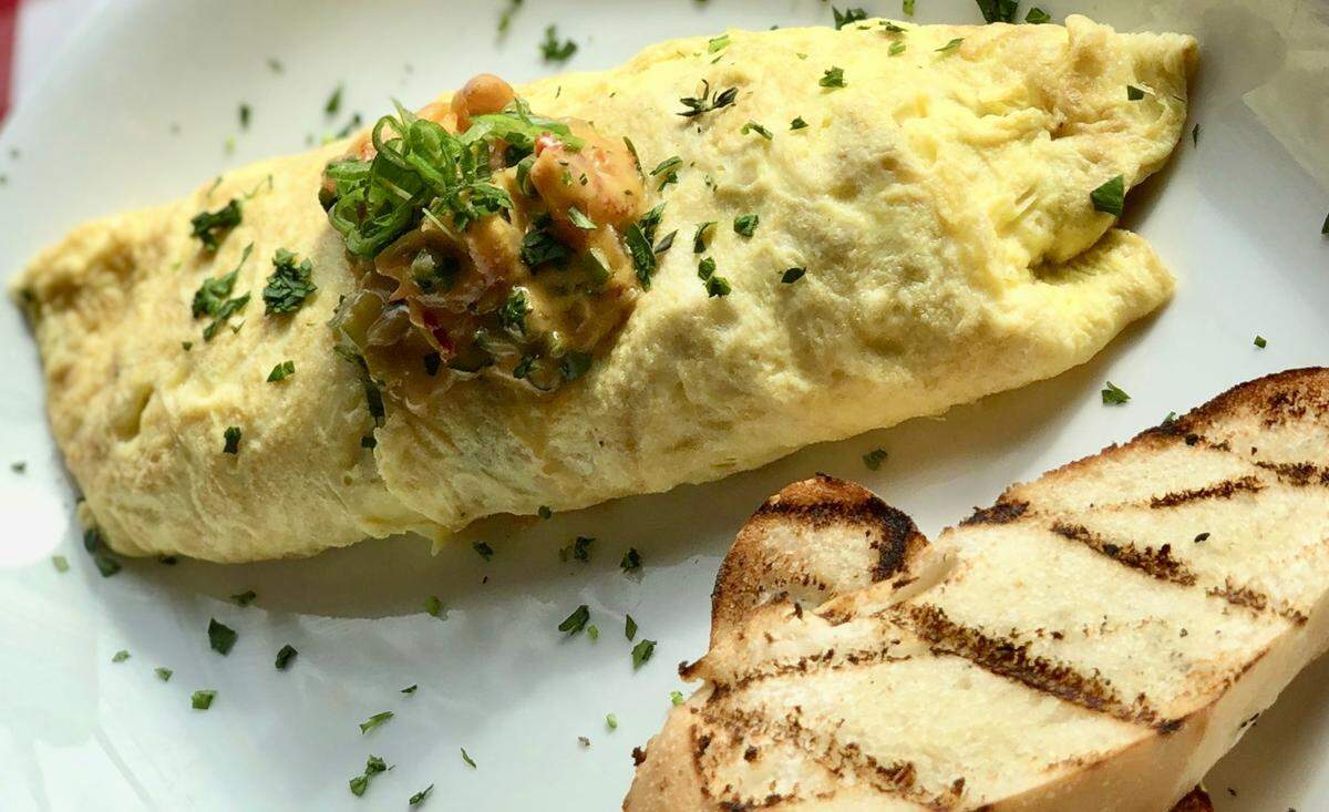 A crawfish etouffee omelet from a past Mardi Gras menu at B&B Butchers.