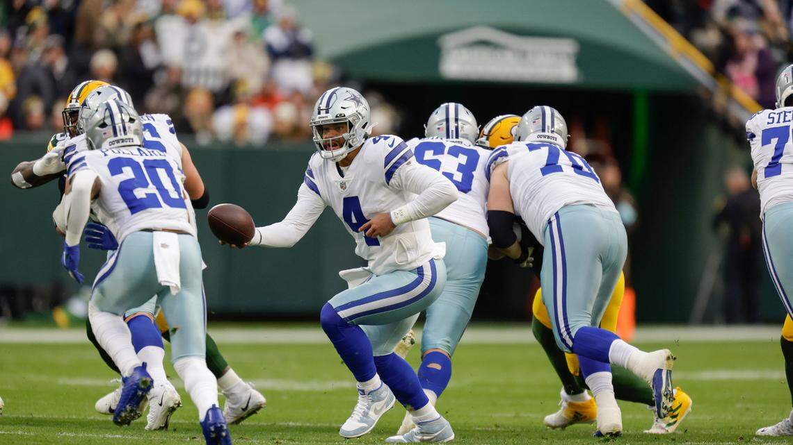 Dallas Cowboys quarterback Dak Prescott (4) is 2-2 in four games this season with six touchdown passes and four interceptions.