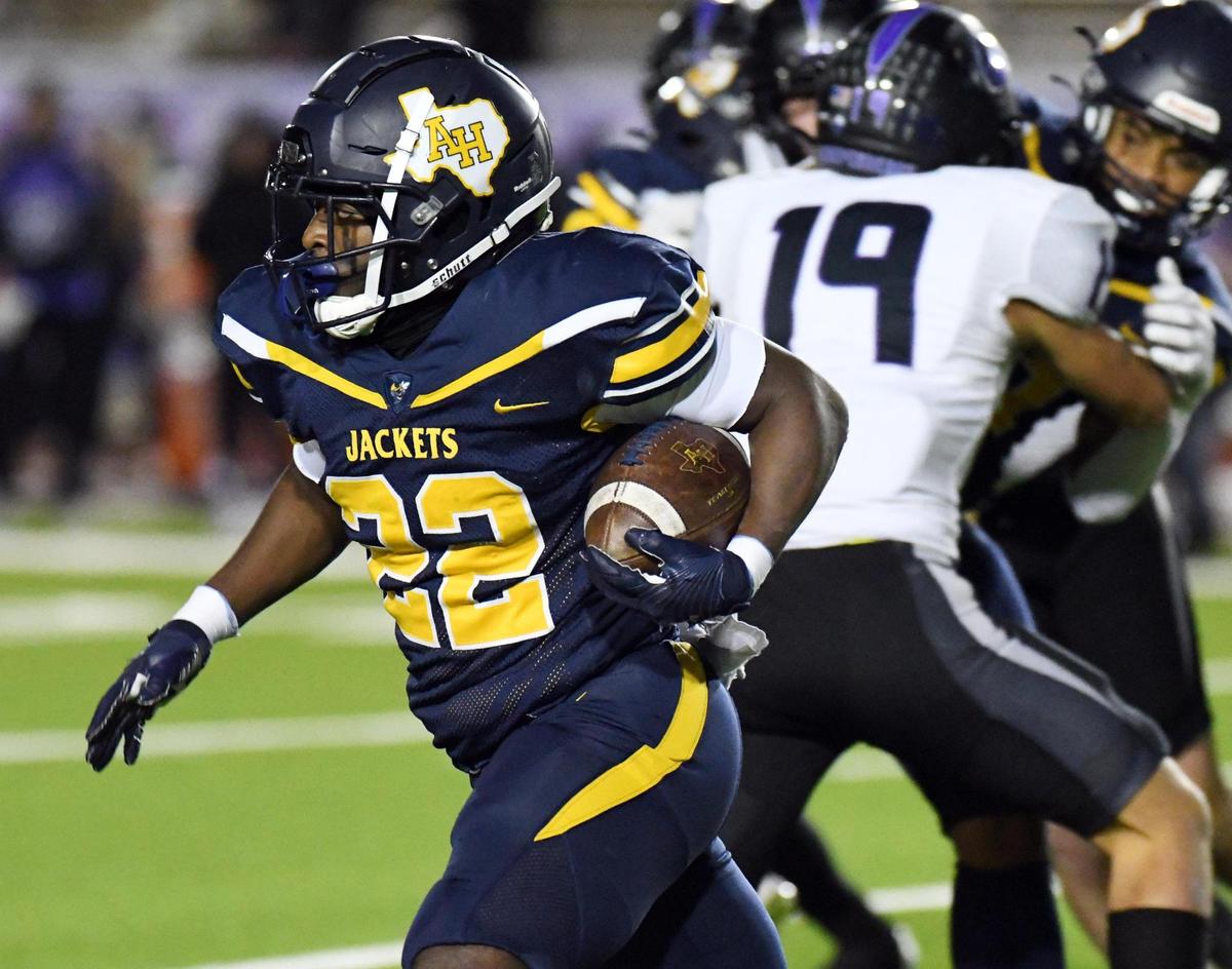 Arlington Heights’ Brian Furch rushes up the field for a first down against Frisco Independence in the second quarter of Friday’s November 11, 2022 5A Division 2 Bi-District football game at Farrington Field in Fort Worth, Texas. Special/Bob Haynes