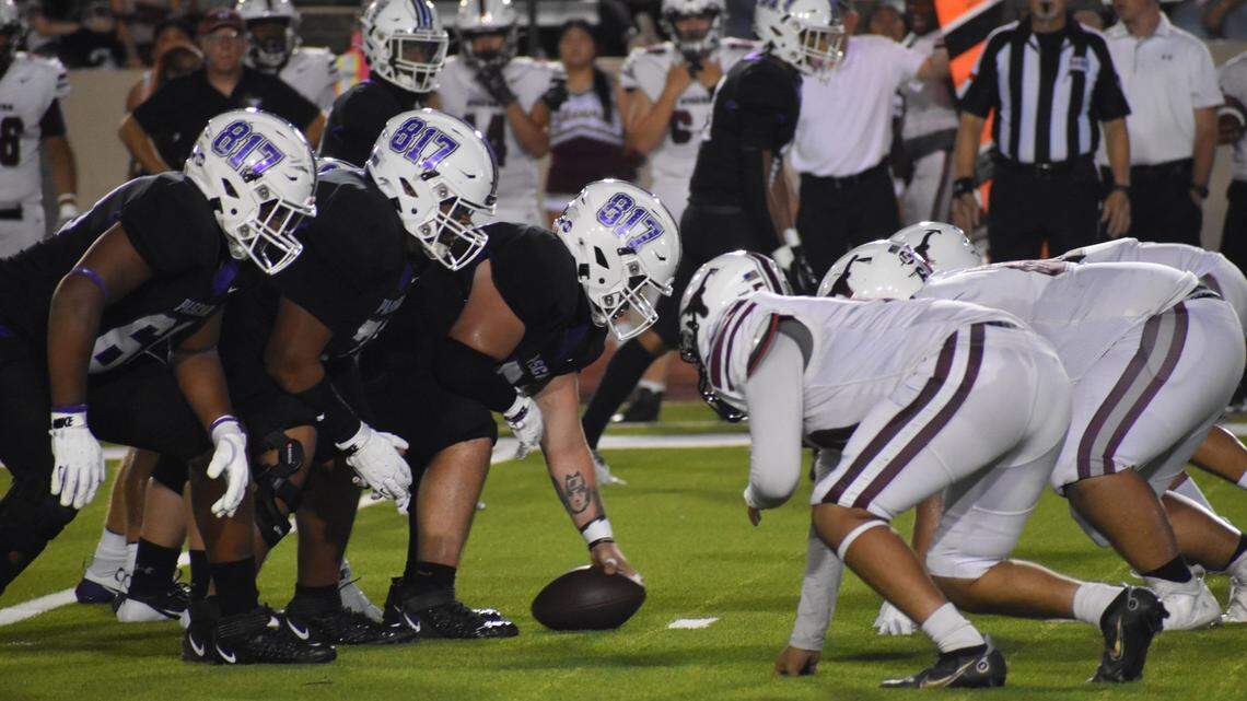 Fort Worth Paschal faces off against North Side during a high school football game at Farrington Field in Fort Worth, Texas Friday, September 20, 2024. Paschal won 45-20.