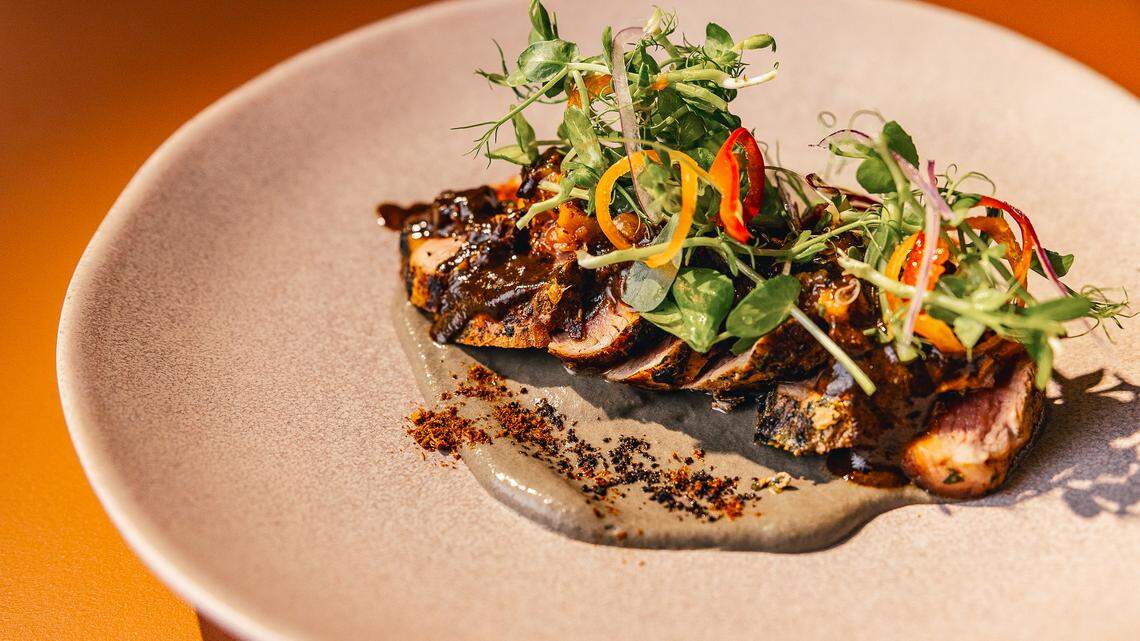 Pork Mole Negro is the entree offered for Destination Oaxaca, a limited time summer menu at Toro Toro in downtown Fort Worth.