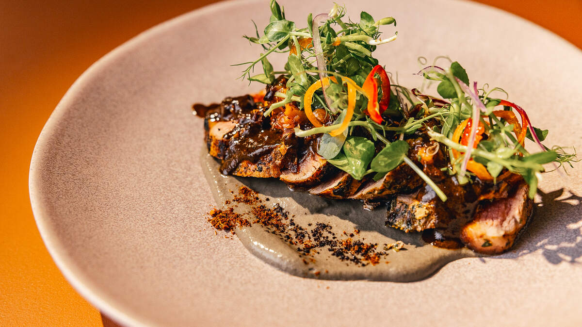 Pork Mole Negro is the entree offered for Destination Oaxaca, a limited time summer menu at Toro Toro in downtown Fort Worth.