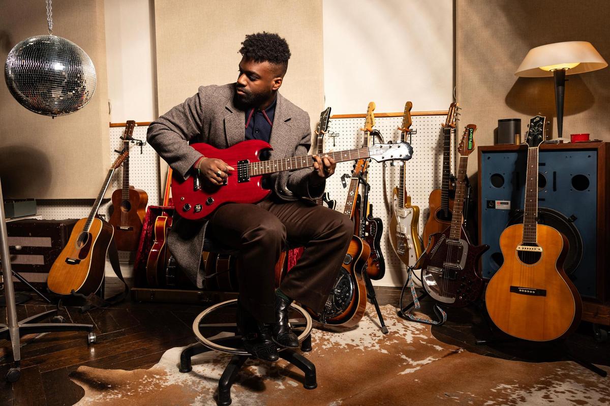 Fort Worth musician Abraham Alexander at Niles City Sound in Fort Worth on Wednesday, Feb. 19, 2025. Alexander, known for his soulful music, picked up an Oscar nomination for Best Original Song for “Like a Bird” for the film “Sing Sing.”