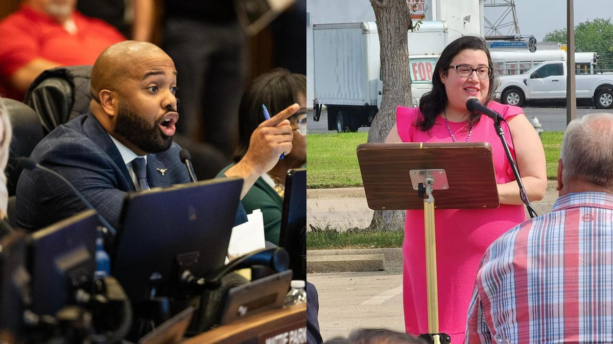 Jared Williams (left) takes on Amanda Arizola (right) in the Democratic Party runoff for Tarrant County Commissioner, Precinct 2.