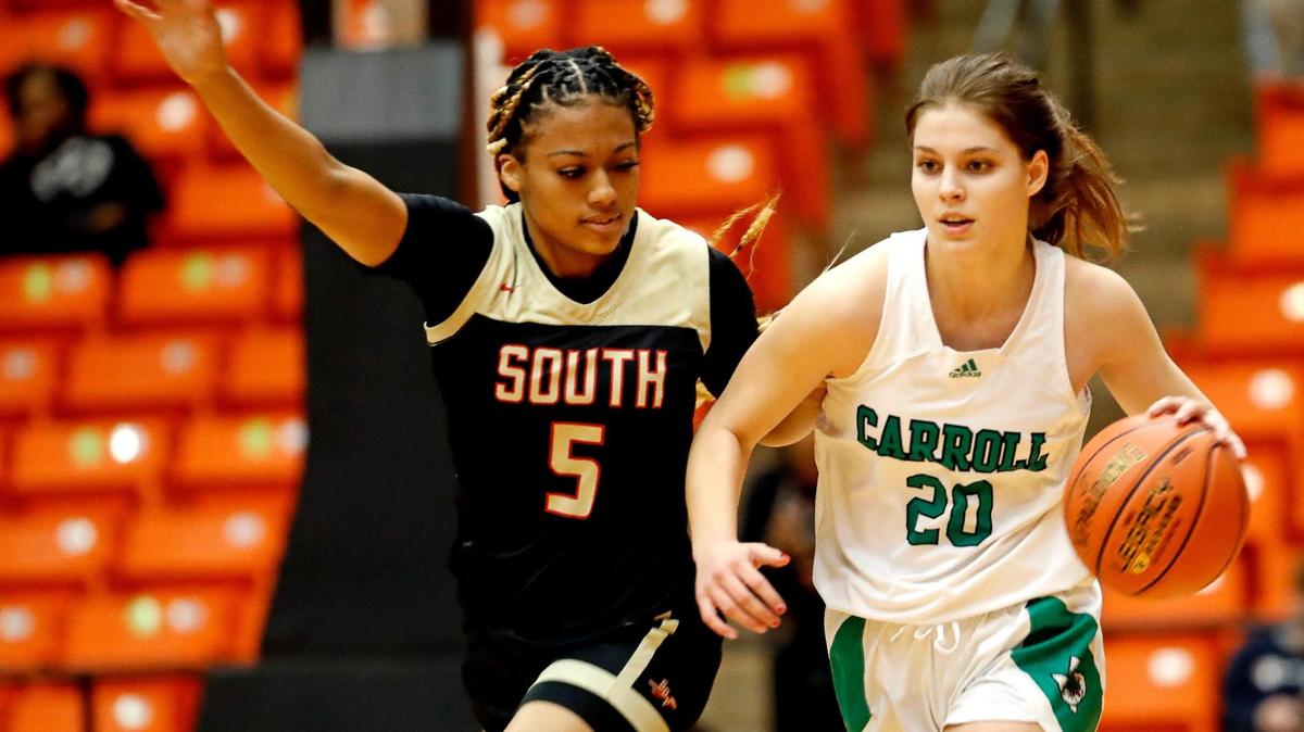 Carroll guard Camryn Tade (20) was District 4-6A MVP last season. She committed to play basketball at Army. (Special to the Star-Telegram Bob Booth)