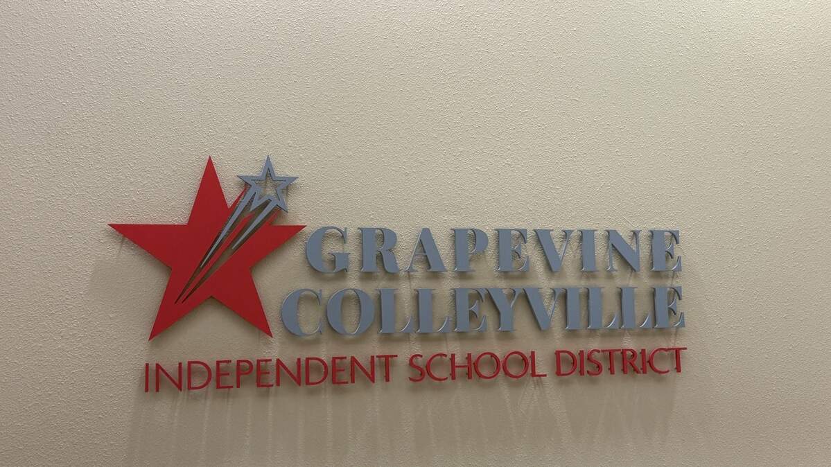 Grapevine Colleyville ISD administration sign.