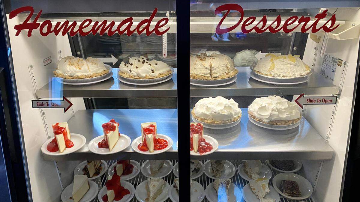 A fully stocked pie case is ready for the day at Dixie House Cafe’s new Mansfield location.