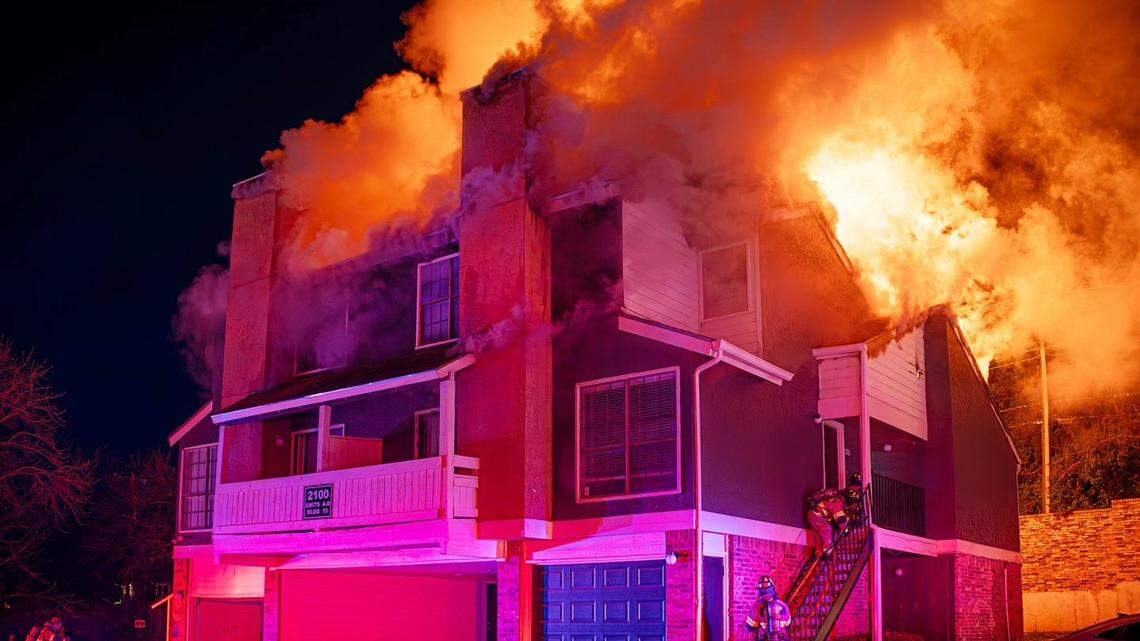 Fort Worth firefighters battled a fire that damaged four units at a townhome apartment complex and displaced 15 residents on Thursday, Jan. 15, 2026