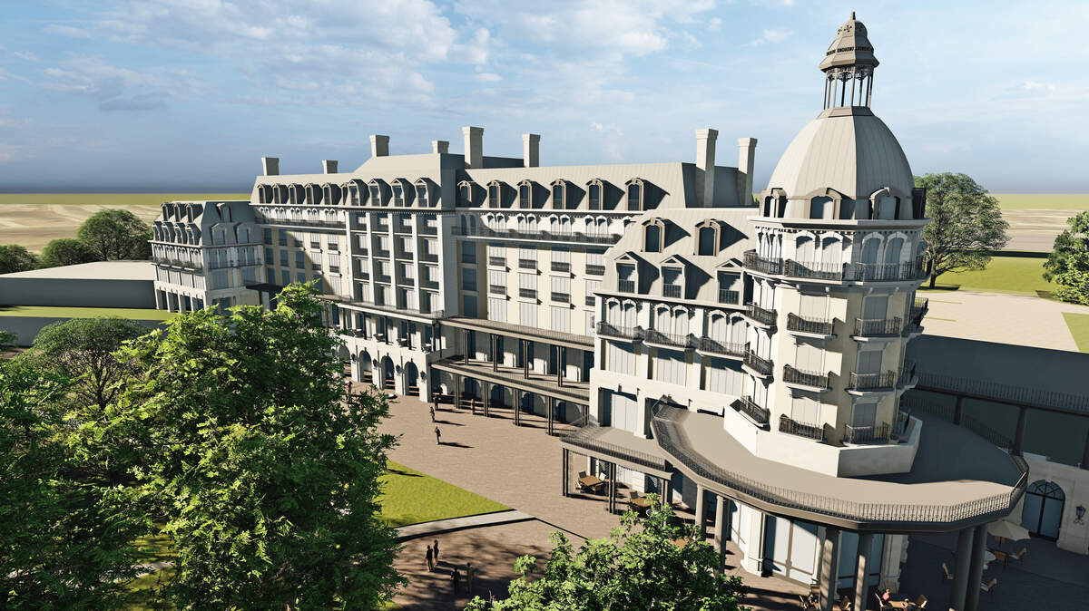 The Carillon Park mixed-use development in Southlake will feature a 259-room Grand Hotel that will be built into the topography so one side will be six stories while the other is seven stories.