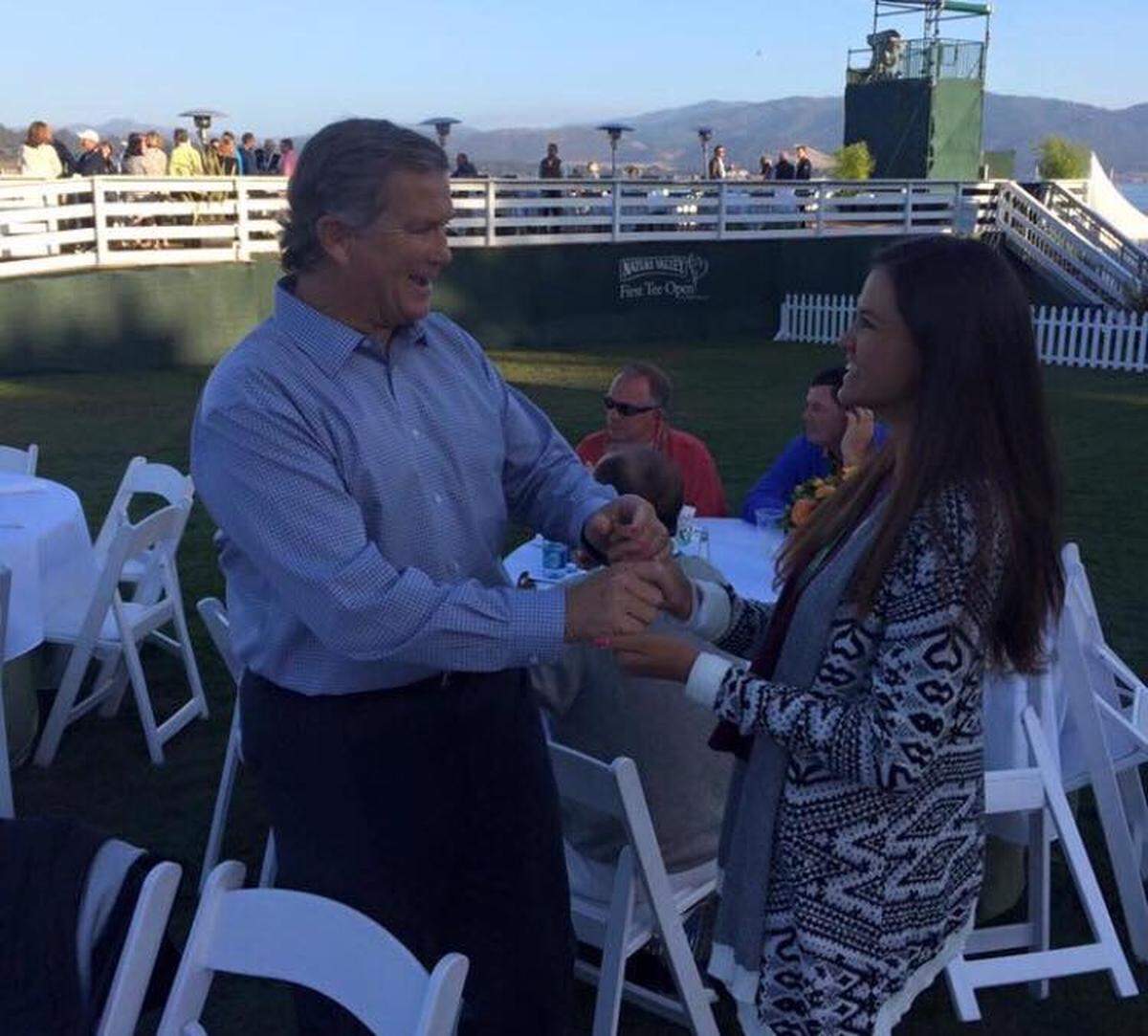 PGA golfer and golf announcer Peter Jacobsen with Trinity King