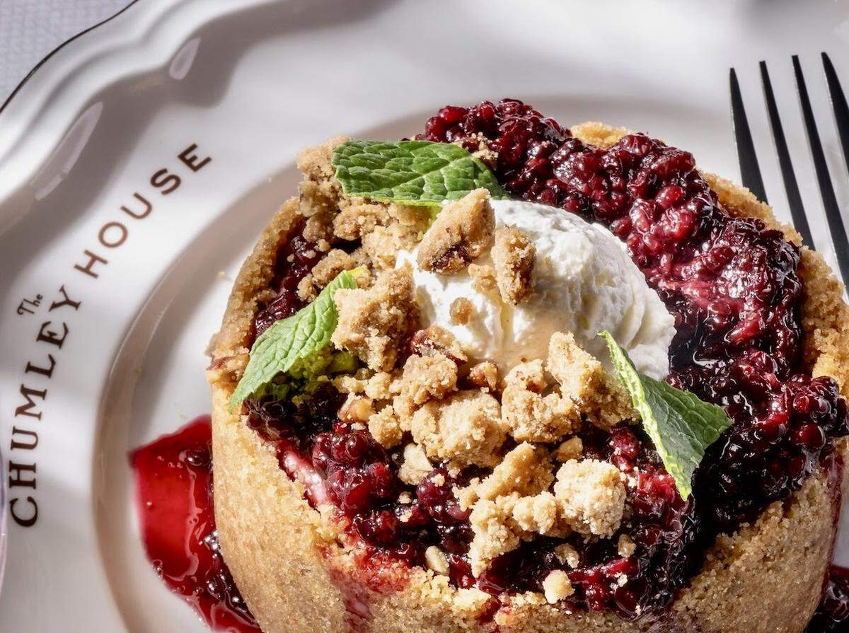 Mimi’s ice-box pie from the dessert menu at The Chumley House restaurant in Fort Worth.