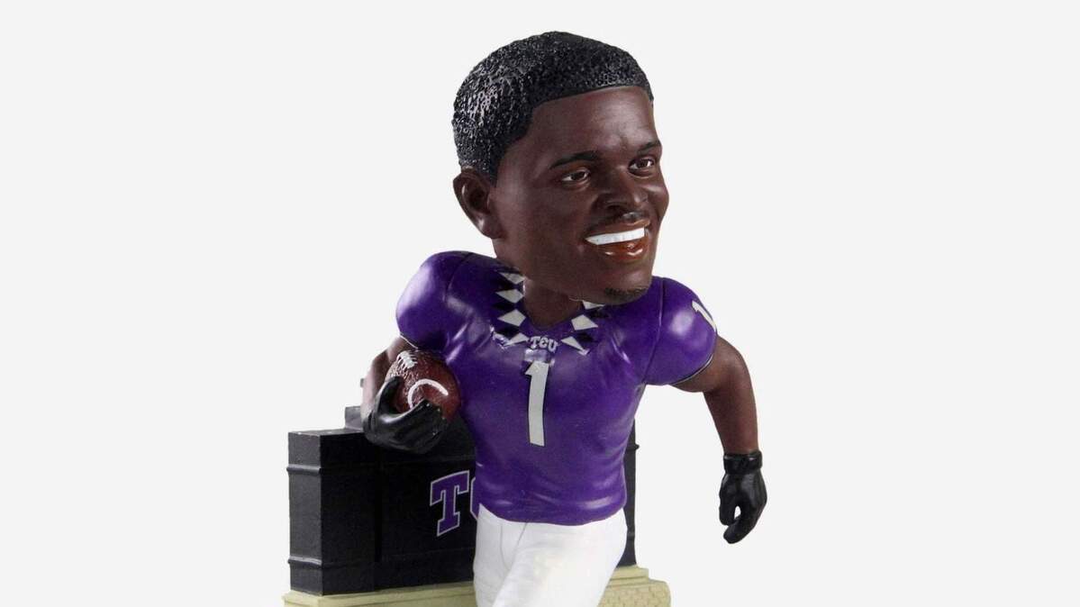 A limited-editition bobblehead of former TCU football star Jalen Reagor is available for preorder on FOCO.com.
