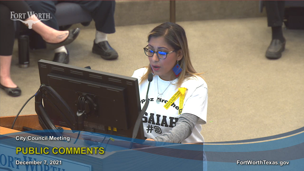 Clarissa Lopez, who lost her two teenage sons in a car accident, wants the Fort Worth City Council to do more to make streets safer in the northern half of the city.