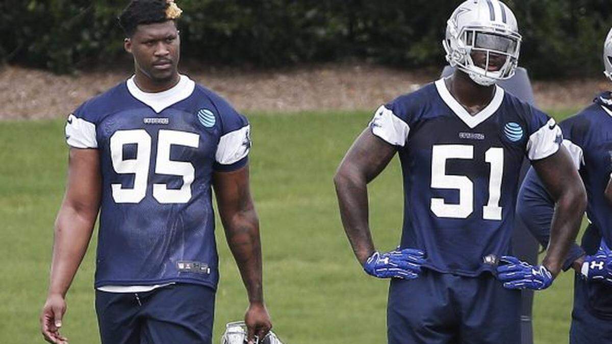Cowboys defensive tackle David Irving (95) is not with the