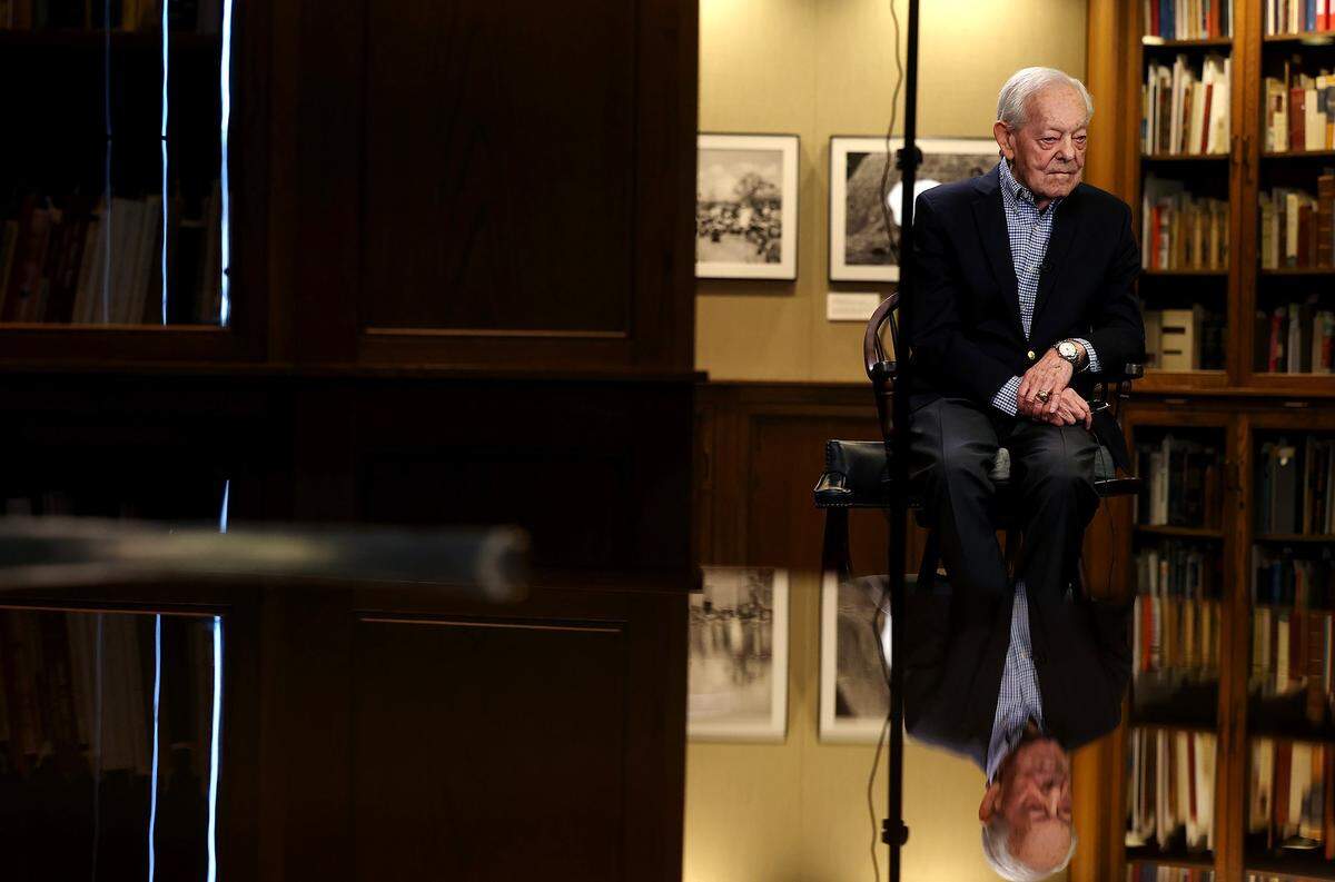 Bob Schieffer gives an interview during the opening of the special collection of his photographs taken for the Fort Worth Star-Telegram during the Vietnam War called “Our Man In Vietnam” on Monday, Feb. 9, 2026, at UT Arlington.