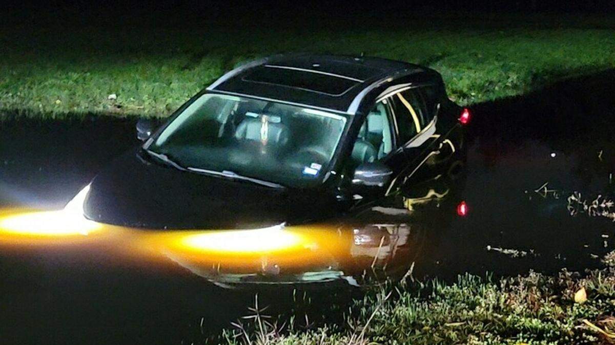 The woman was trying to make a U-turn after she “encountered high water,” authorities said.
