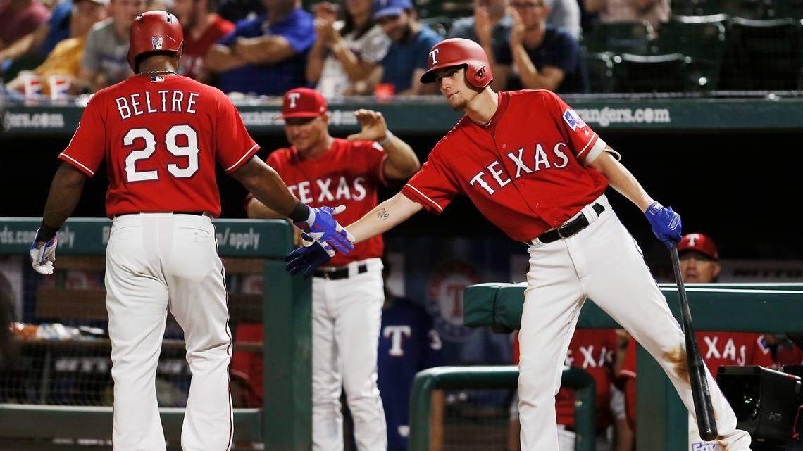 Texas third baseman Adrian Beltre injured himself during Monday night’s game against Arizona.