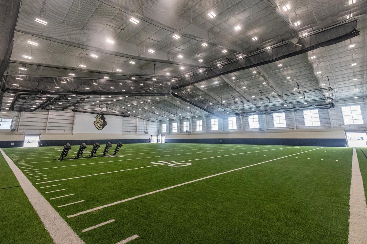 The indoor practice field for the athletics department of the new Eagle Mountain High School.