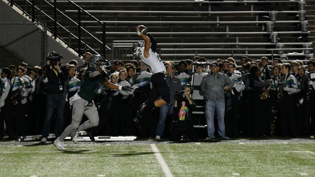 Burleson Centennial’s Da’Quan Campbell with an interception.