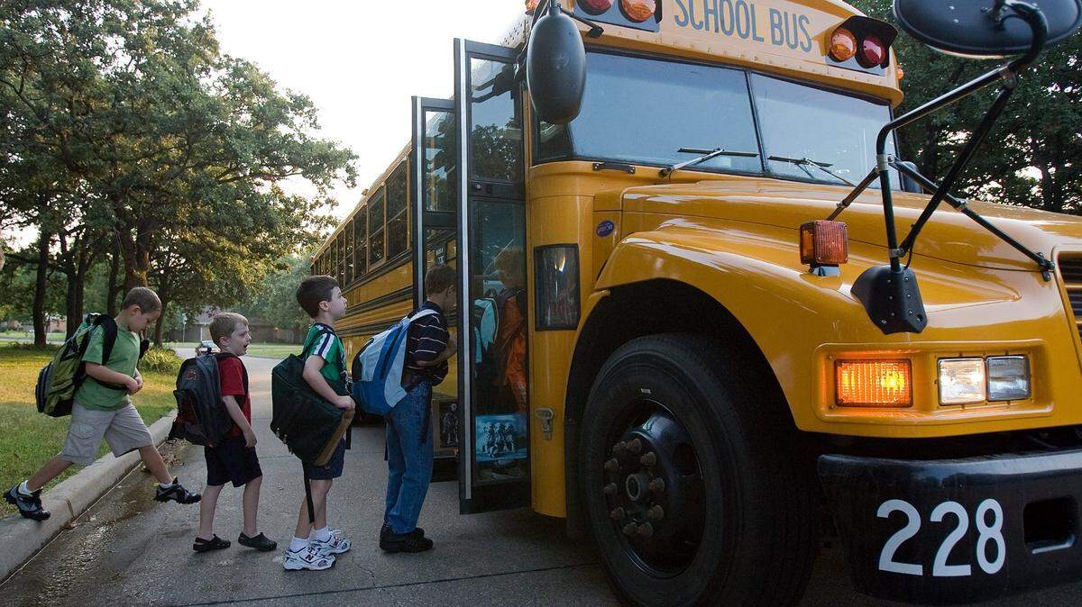 A Star-Telegram file photo of Colleyville Elementary School children boarding the bus on Aug. 29, 2007