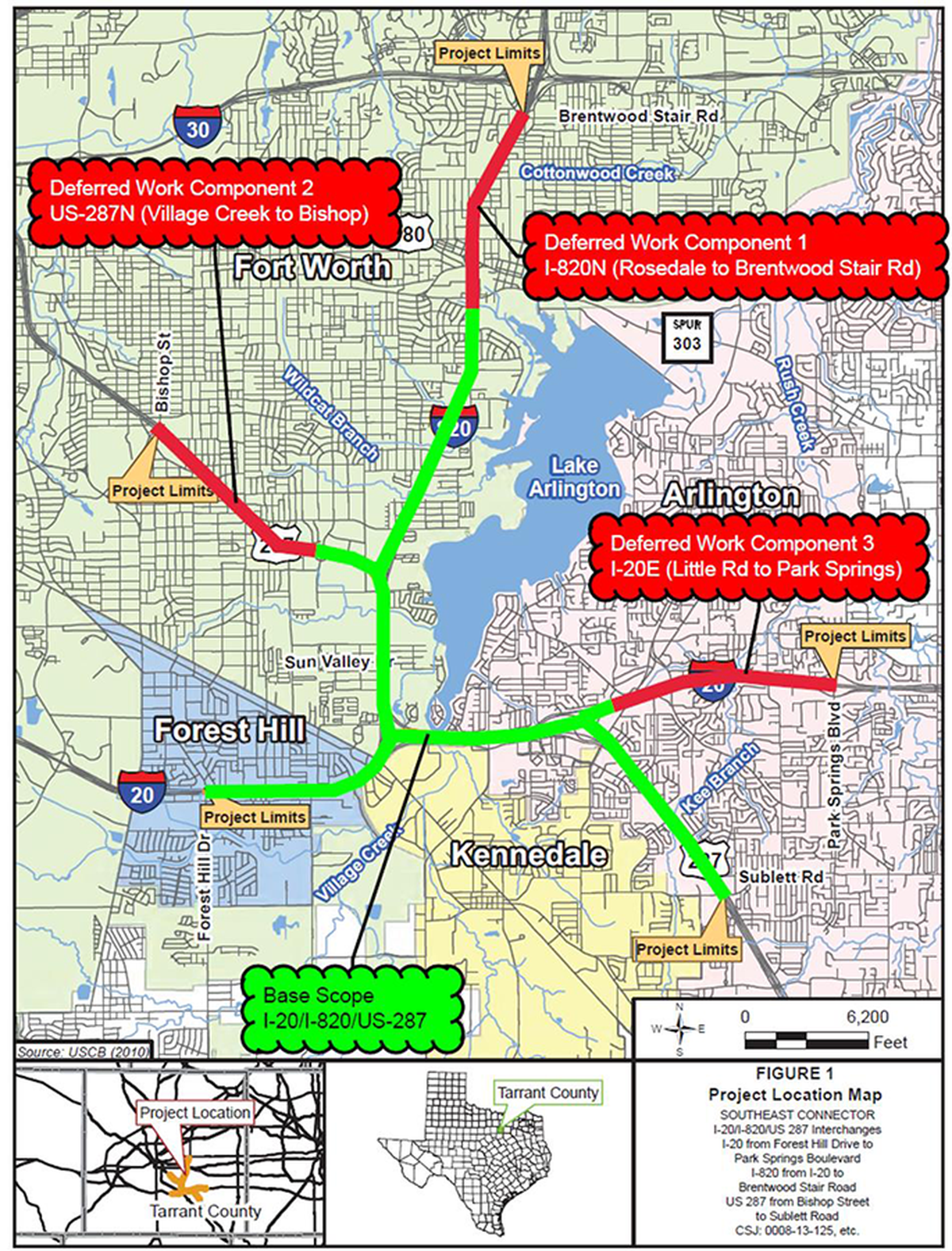 The latest project map for the Southeast Connector, now slated for completion by February 2028.