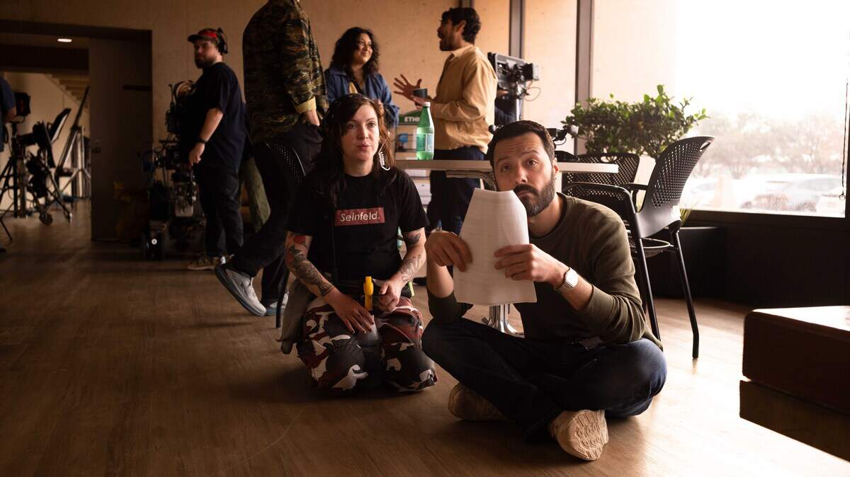 Director Merced Elizondo on the set of “And Then Everything Turned Itself Inside Out.”