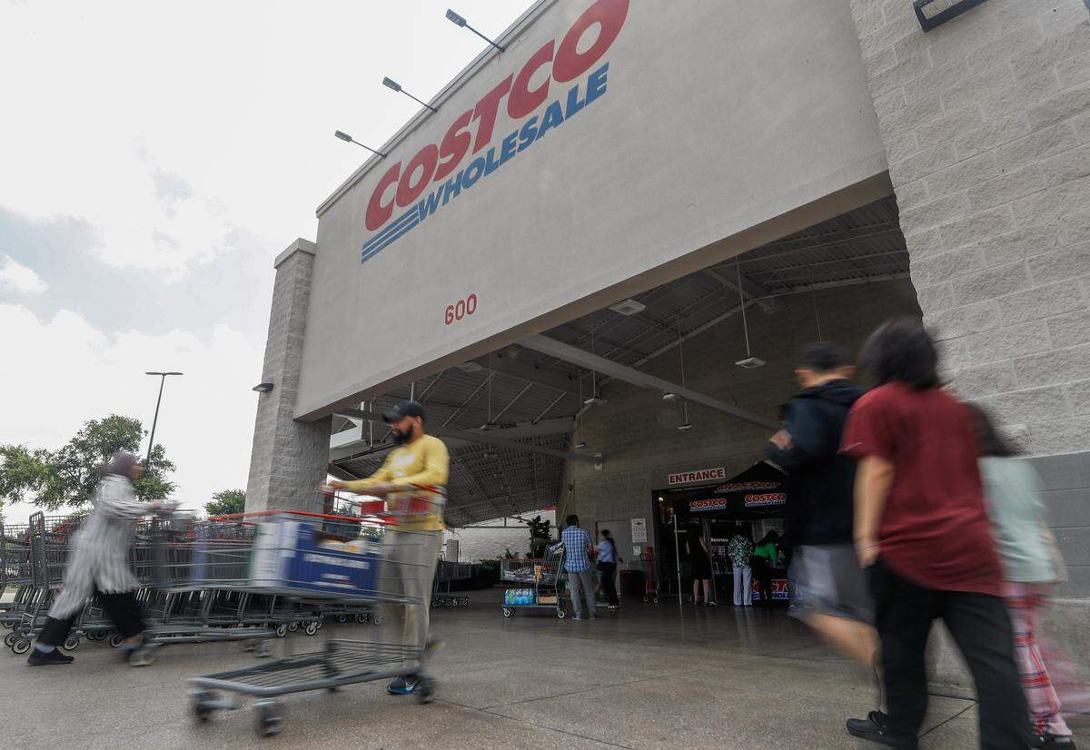 Shoppers walk in and out of Costco in south Arlington on June 3, 2026. Mansfield predicts that there will be an increase of 40,717 in the city's total population.