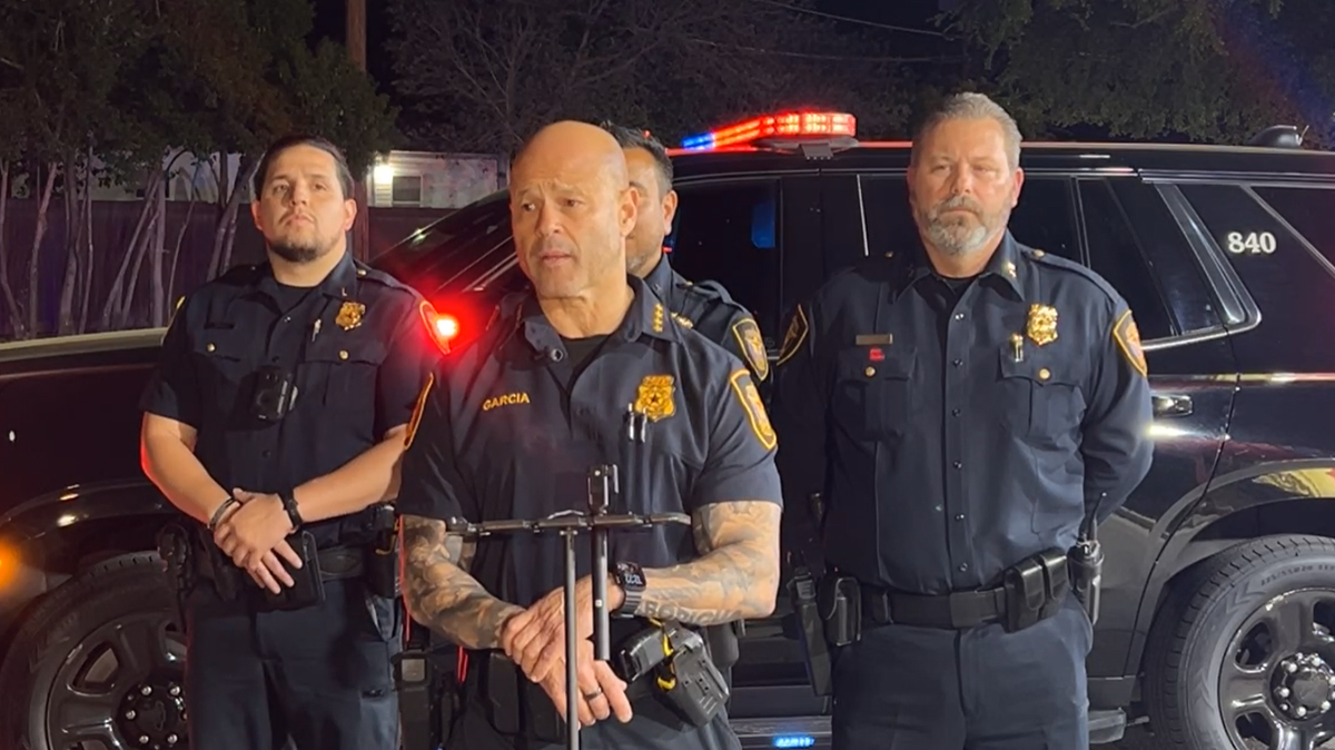 Police Chief Eddie Garcia speaks about a shooting in which a Fort Worth officer critically wounded a man who was firing a gun toward homes on Bonita Drive on Wednesday night, March 25, 2026.