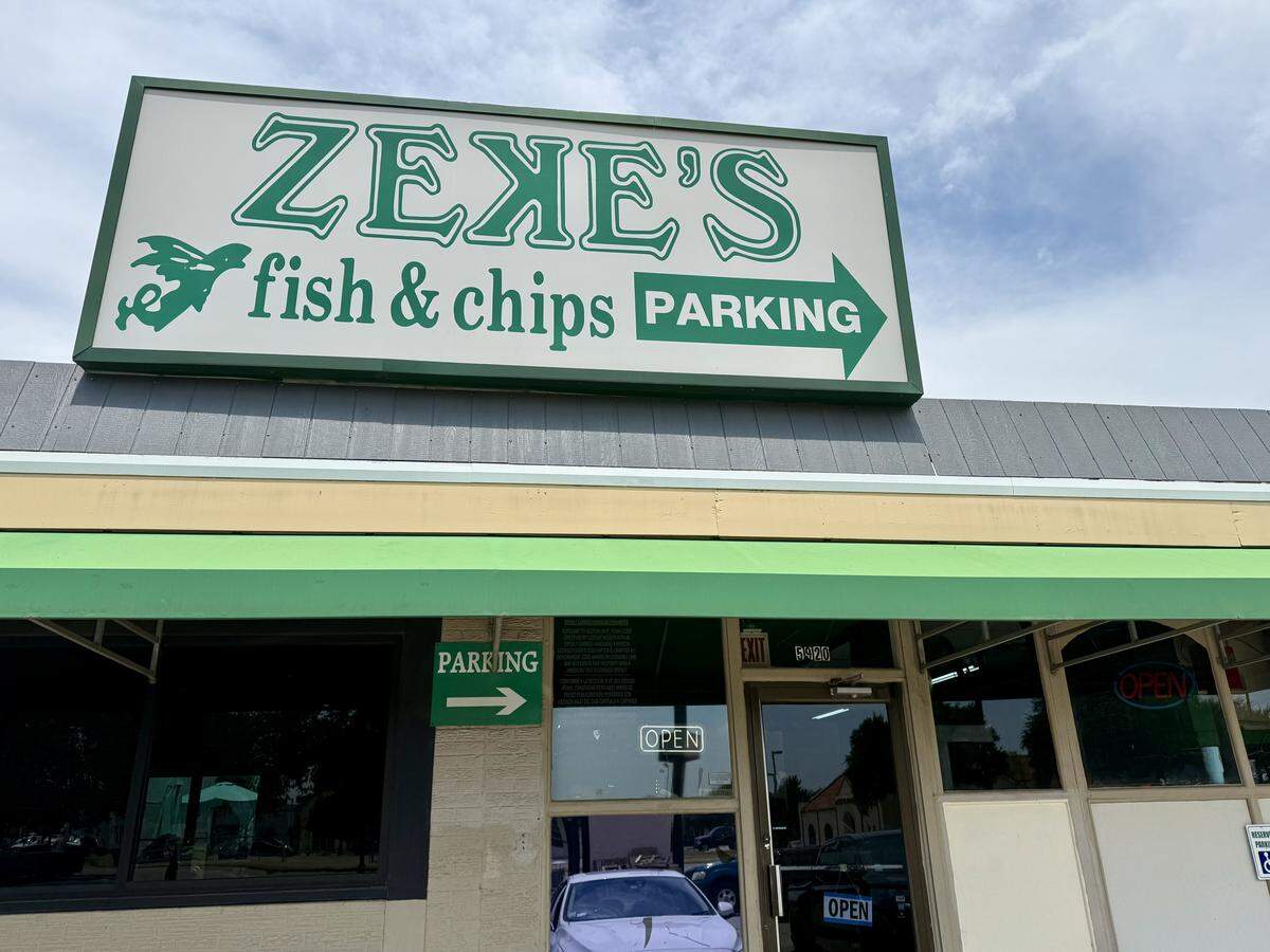 The new look of Zeke’s Fish & Chips in Fort Worth, Texas, open again on Aug. 12, 2025, and repaired after a kitchen fire.