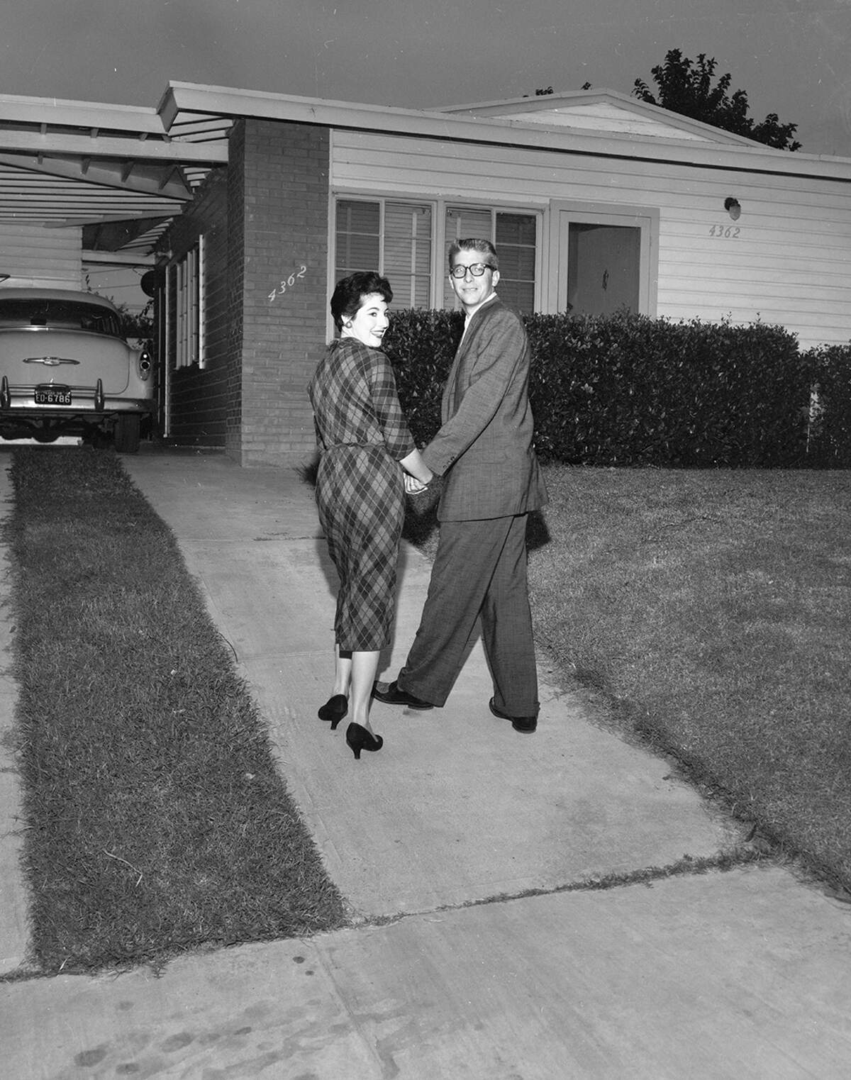 Donna and Bob Carlisle are overjoyed with their new home at 4362 Lisbon on the western edge of Factory Place. The 1958 house had more style than some of the homes built during the 1940s. These later structures helped meet the demand for post-war housing. Bob Carlisle worked at Convair.