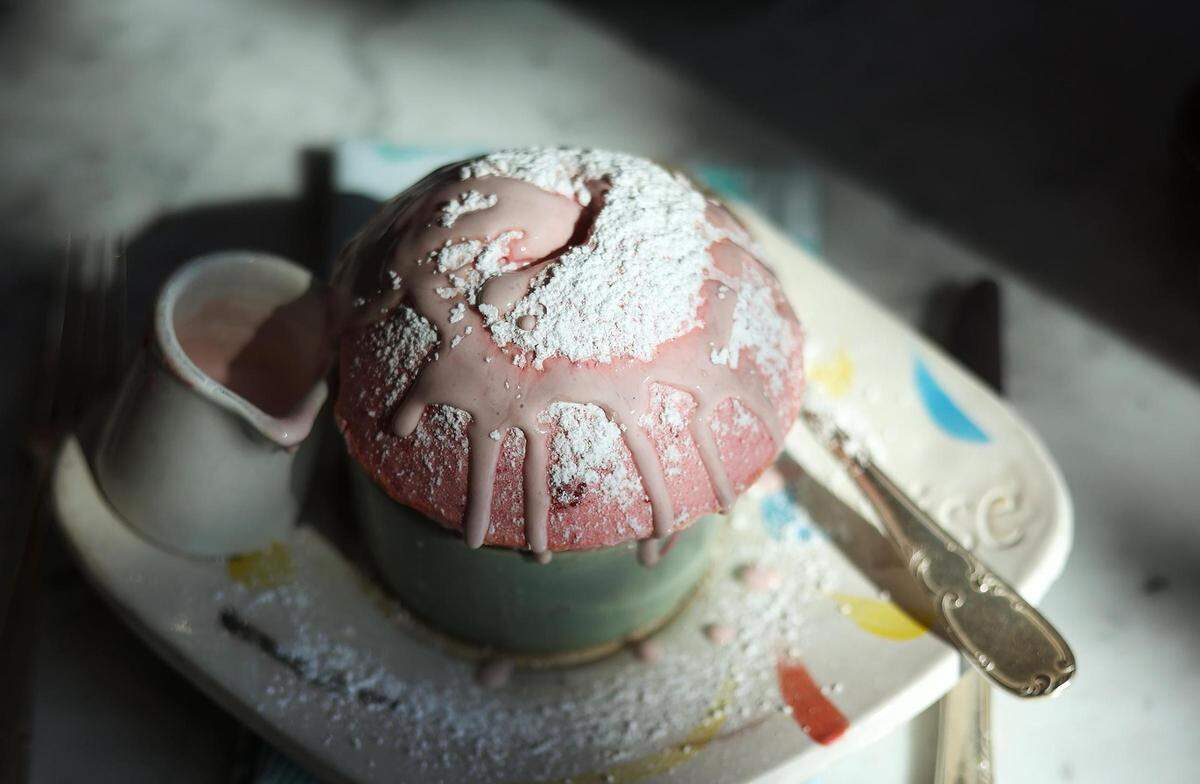 The strawberry soufflé at Rise Souffl in Clearfork.