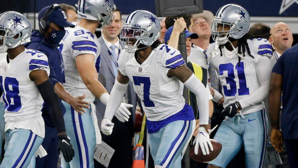 Dallas Cowboys cornerback Trevon Diggs collected his NFL-leading 11th interception on Washington’s first play from scrimmage Sunday night. Diggs tied Everson Walls’ 1981 Cowboys’ single-season record.