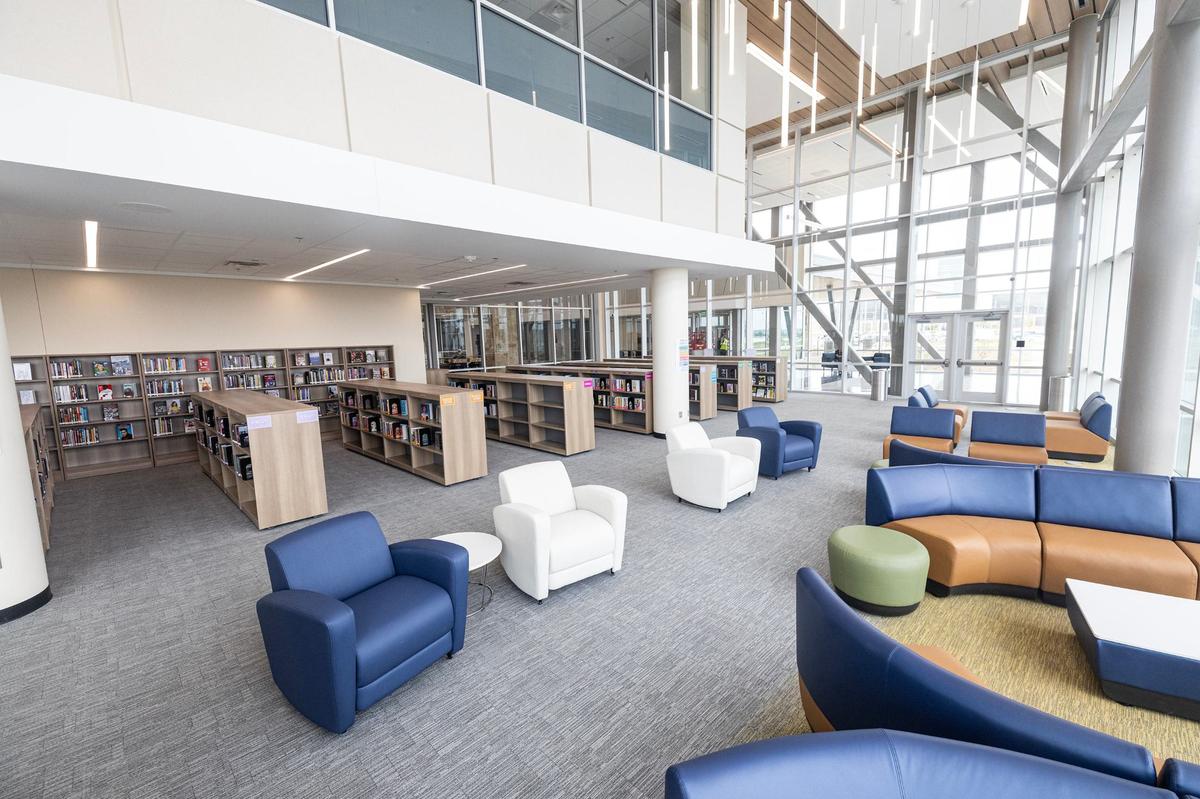 The library at the new Eagle Mountain High School.