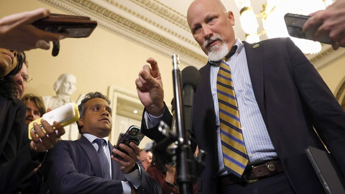 U.S. Rep. Chip Roy (R-TX) speaks to reporters inside the U.S. Capitol building on Nov. 13, 2023, in Washington, D.C. (Anna Moneymaker/Getty Images/TNS)